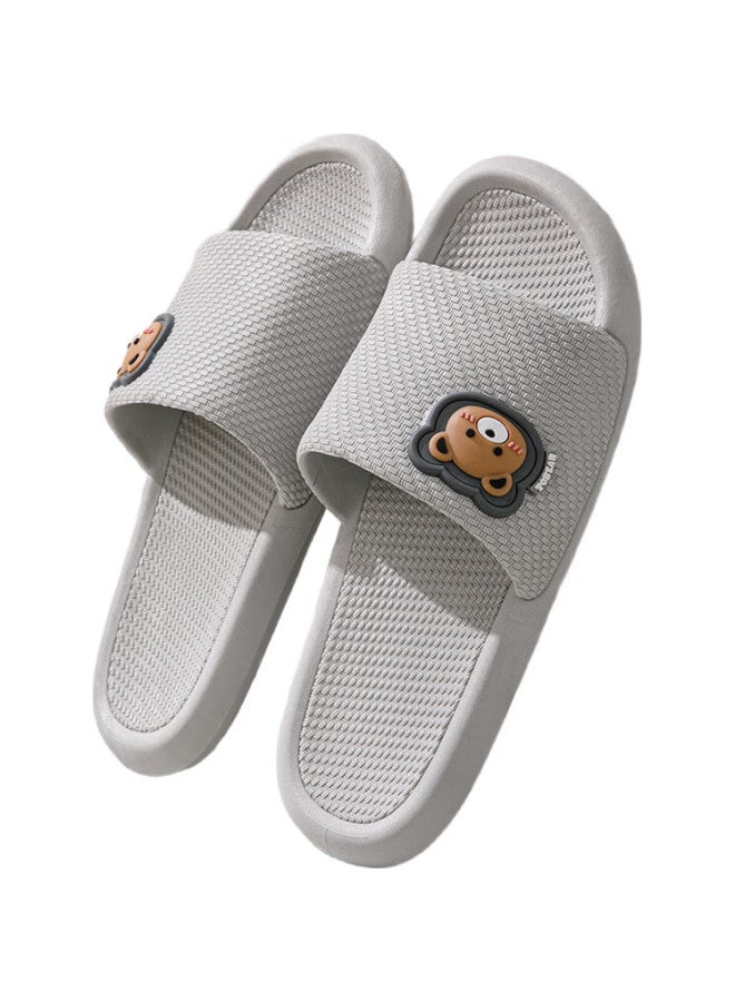 YUZHAOLIN Unisex Fashion Simple Anti-Slip Home Bathroom Shower Slippers Ye731 Navy Blue Size 40/41 - Image 2