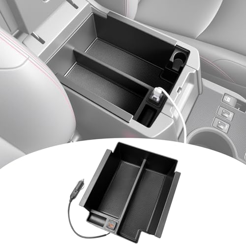 Qyebbk Center Console Organizer with Fast Charger for 2010-2024 Toyota 4Runner Insert Armrest Box Storage Tray W/USB Fast Charging for 10-24 4 Runner Interior Accessories - Image 1