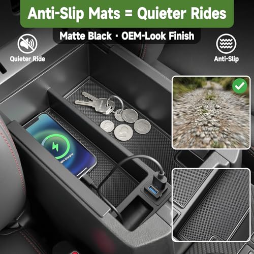 Qyebbk Center Console Organizer with Fast Charger for 2010-2024 Toyota 4Runner Insert Armrest Box Storage Tray W/USB Fast Charging for 10-24 4 Runner Interior Accessories - Image 4