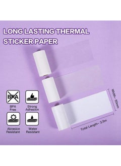 phomemo Portable Printer Thermal Paper 50mm×3.5m(Inch 1.97"*137.8") Black on White, 3 Rolls | Compatible with T02 & M02X & M832 |10 Year  - Image 2