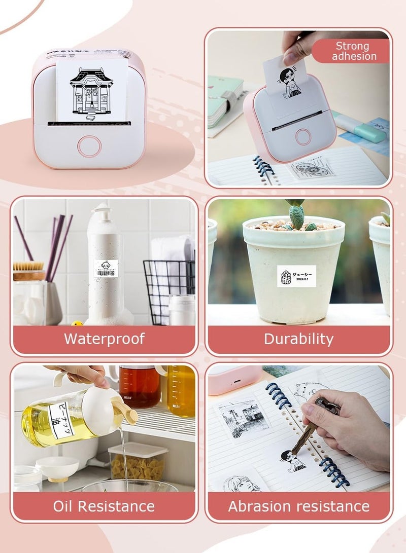 فوميمو ورق حراري لمطابع محمولة حجم 50 مم × 3.5 متر (بوصة 1.97 "×137.8") أسود على أبيض، 3 لفائف | يتوافق مع T02 وM02X وM832 | صلاحية تخزين تصل إلى 10 سنوات - Image 3