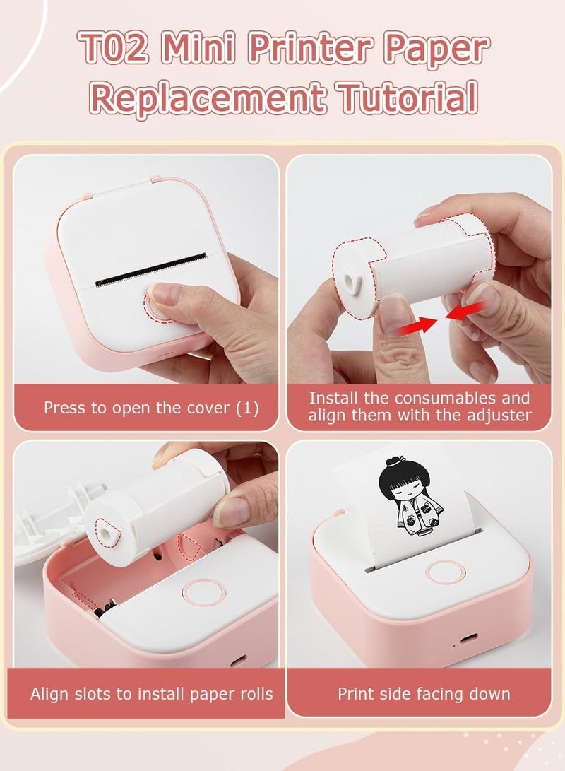 فوميمو ورق حراري لمطابع محمولة حجم 50 مم × 3.5 متر (بوصة 1.97 "×137.8") أسود على أبيض، 3 لفائف | يتوافق مع T02 وM02X وM832 | صلاحية تخزين تصل إلى 10 سنوات - Image 2