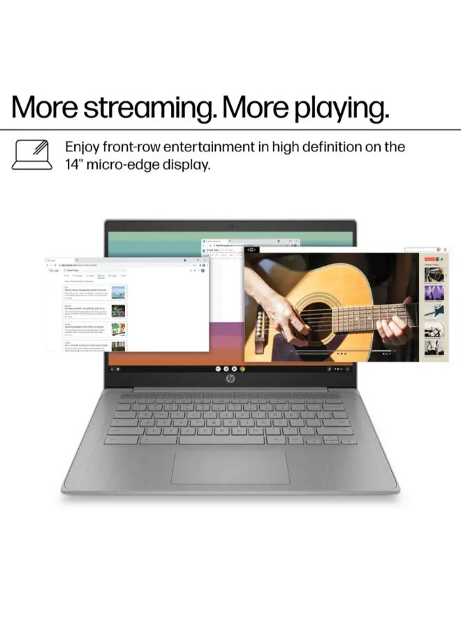 HP Chromebook Laptop With 14-Inch Display, Celeron Processor/4GB RAM/64GB Emmc/Intel UHD Graphics/Chrome OS English Modern Grey English Modern Grey - Image 4