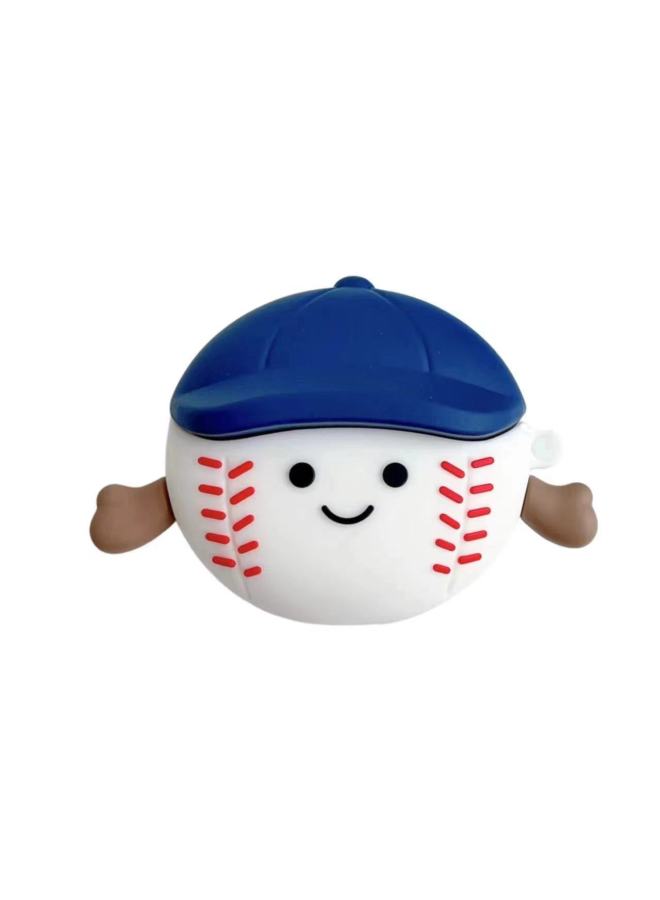 Cartoon Three-color Cloth Cloth For Airpods4 Apple Wireless Bluetooth Earphone Case 1/2/3/Pro2 Earphone Case-Color:Baseball + Hook-Applicable Models:Airpods 3rd Generation - Image 1