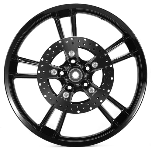 TOFR 21 inch Enforcer Front Wheel Rim Tubeless For Harley 2009-2023 Touring Bagger Road Glide Road King Electra Glide Ultra Limited Classic Street Glide Custom Special/W 11.8" Black Front Rotors - Image 3