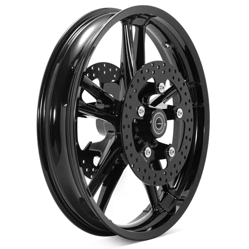 TOFR 21 inch Enforcer Front Wheel Rim Tubeless For Harley 2009-2023 Touring Bagger Road Glide Road King Electra Glide Ultra Limited Classic Street Glide Custom Special/W 11.8" Black Front Rotors - Image 1