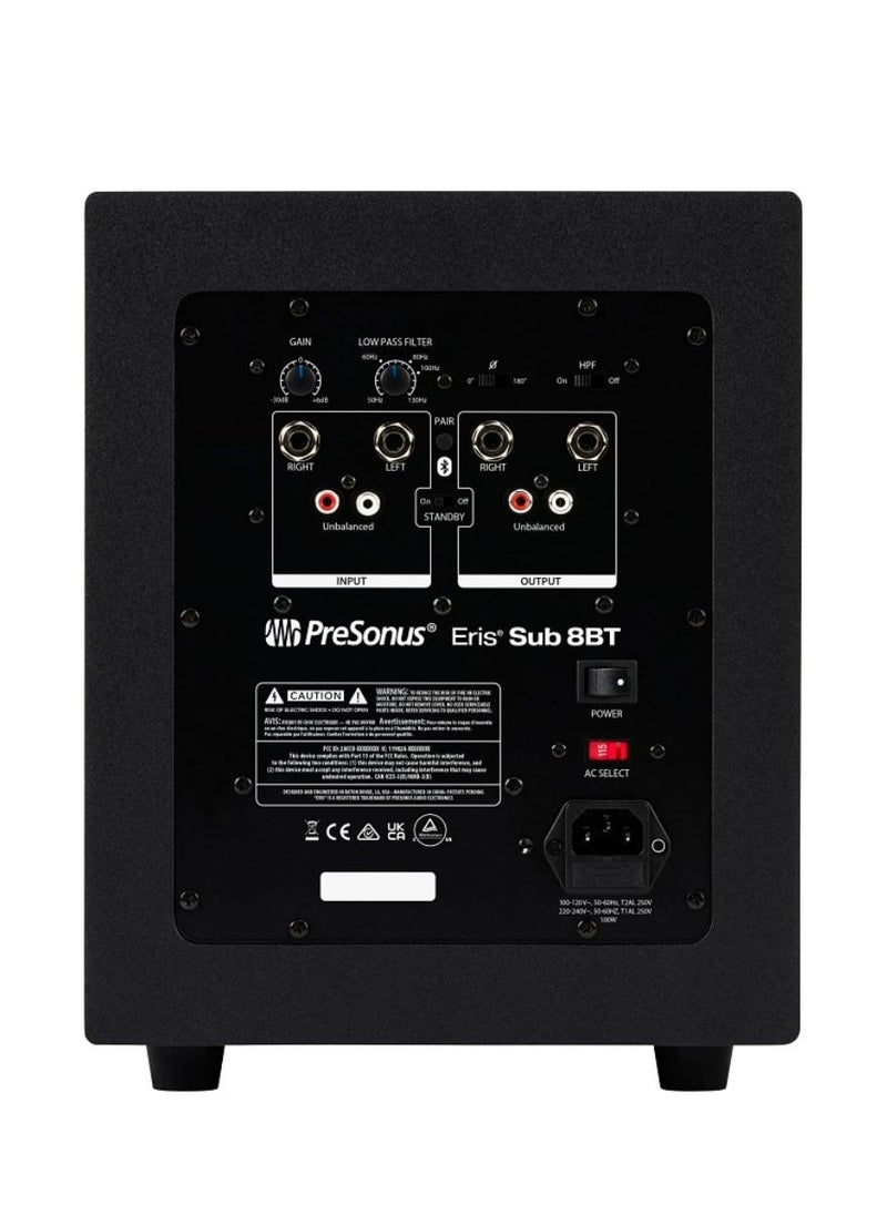 Presonus - PreSonus Eris Sub 8BT 8-inch Powered Bluetooth Studio Subwoofer - Image 1