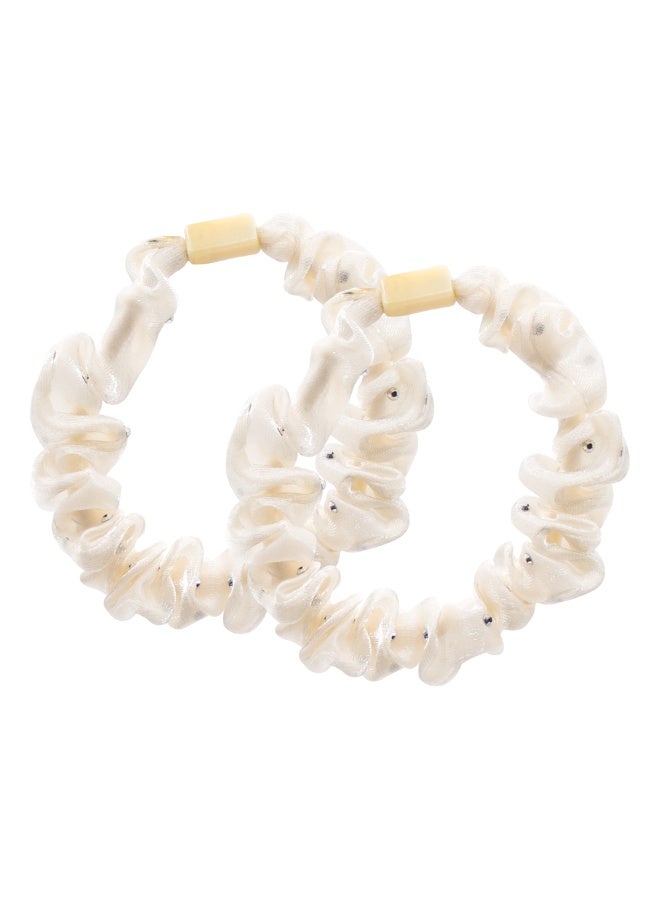 Duravel Pack of 12 Small Velvet Scrunchies with Rhinestone Details for Women Hair Accessories, Mini Thin Elastic Hair Ties (Mix colors) - Image 2
