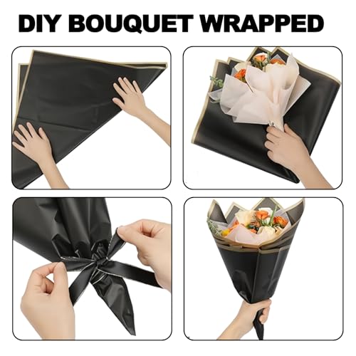 DEWJDFSC 20 Sheets Flower Wrapping Paper,Waterproof Floral Korean Bouquet Wrapping Paper, Florist Supplies, Suitable for Flowers Gift Packaging (Red) - Image 5