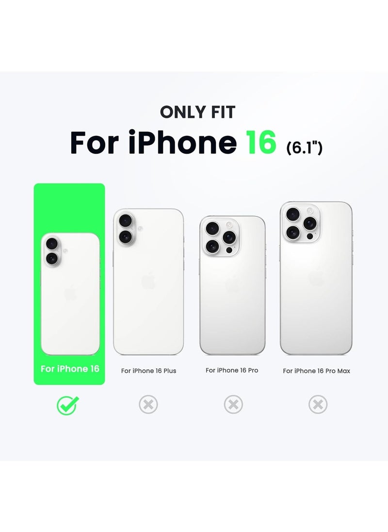 Compatible with iPhone 16 Case 6.1", Slim Liquid Silicone 3 Layers Full Covered Soft Gel Rubber Shockproof Phone Case, Protective Cover with Anti-Scratch Microfiber Lining-Black