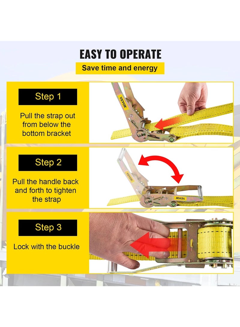 3XR 3XR Heavy-Duty Ratchet Tie Down Strap – 5 Ton Capacity, 50mm x 10m Lashing Belt - Image 3