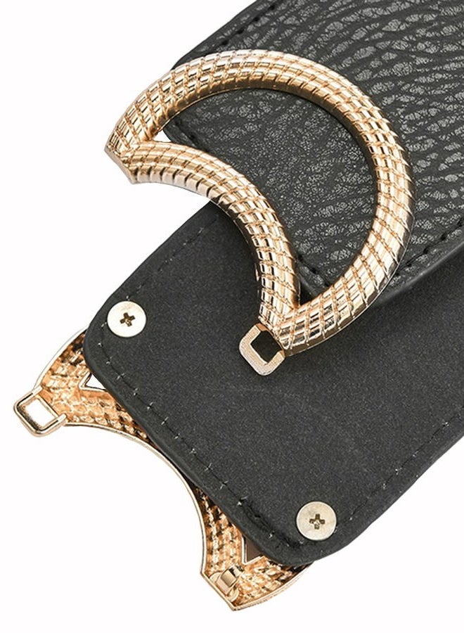 Swtddy 3 Pack Womens Vintage Wide Elastic Stretch Waist Belt For Dresses, Golden O Design Black+beige+camel, Suit For Waist Size 36"-45" - Image 5