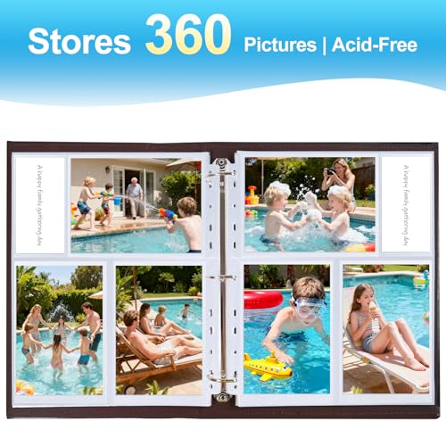 Zofly 60 Pack 4x6 Photo Album Refill Pages for 3 Ring Binder,Ultra-Clear Photo Sleeves Holding 360 Pictures, Double-Sided 3 Pockets Photo Pages with Memo Slot,Photo Sheet Protector for Photos and Postcards - Image 4