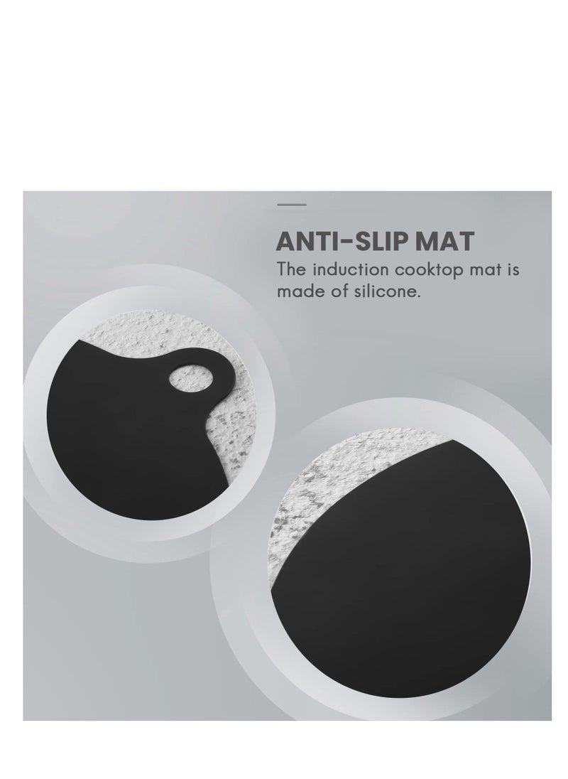 Y&D Electric Induction Hob Protector Mat, Anti-Slip Mat Silicone Cooktop Scratch Cover, Heat Insulated as Cover or Glass Top Stove Black (4 Pack)  - Image 5