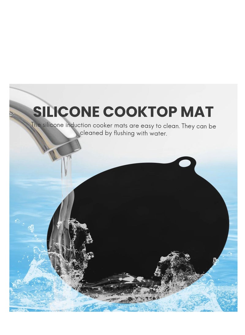Y&D Electric Induction Hob Protector Mat, Anti-Slip Mat Silicone Cooktop Scratch Cover, Heat Insulated as Cover or Glass Top Stove Black (4 Pack)  - Image 4