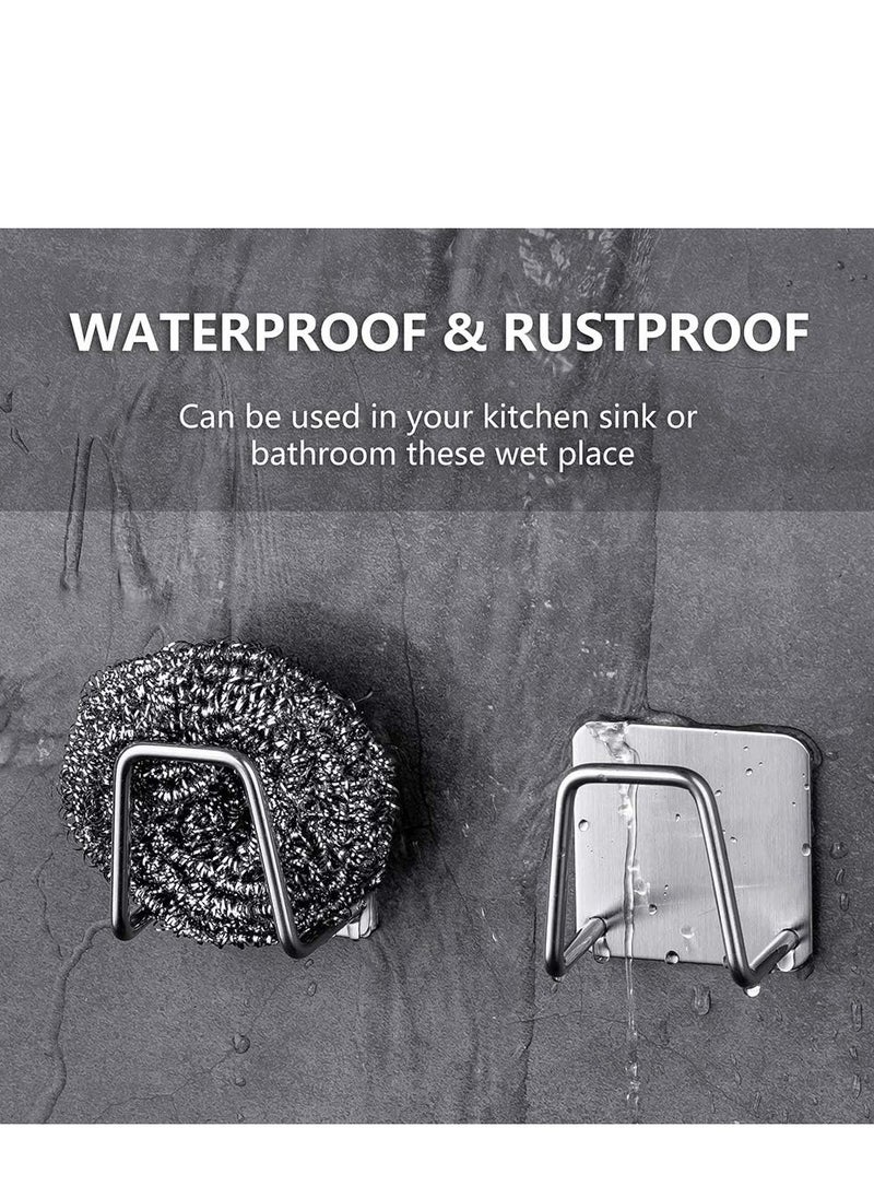 Oasisgalore 2Pcs Sponge Holders for Kitchen Sink–Waterproof, Adhesive Sink Caddies for Kitchen (SUS304).  - Image 4
