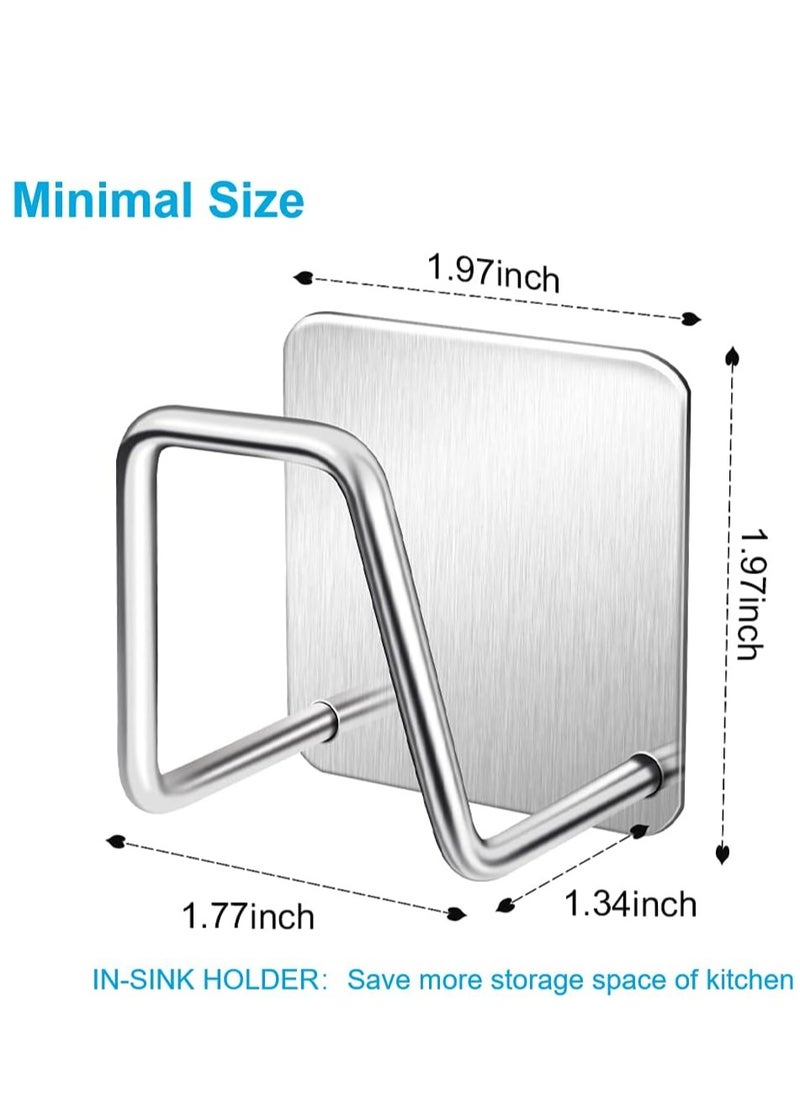 Oasisgalore 2Pcs Sponge Holders for Kitchen Sink–Waterproof, Adhesive Sink Caddies for Kitchen (SUS304).  - Image 5