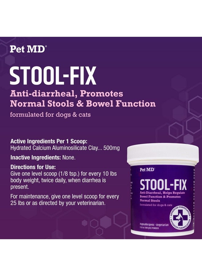 Pet MD Stool-Fix - Powdered Clay Anti Diarrhea for Dogs & Cats - Anti Diarrheal Treatment for Upset Stomach Relief, Promotes Normal Stool - 100g - Image 5