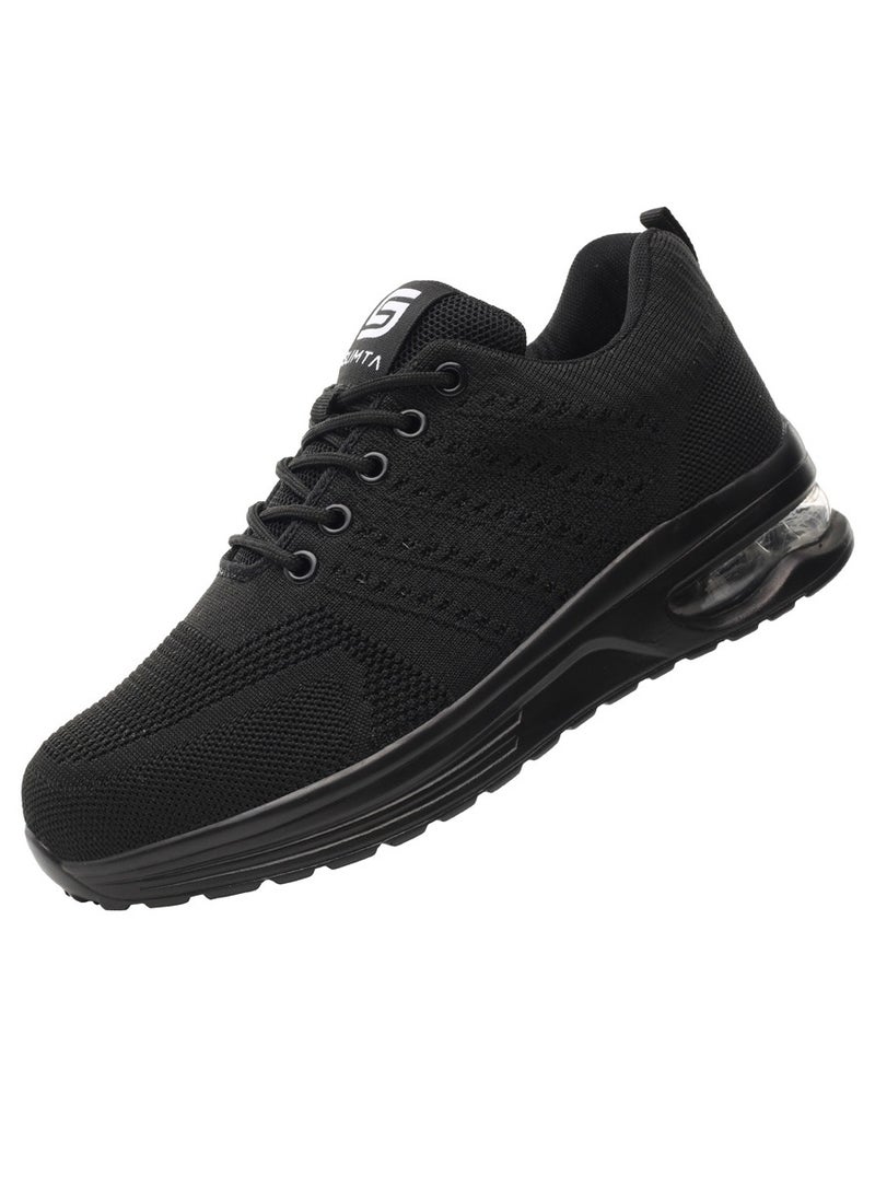 SLIMTA - SLIMTA Safety Shoes Men Women Steel Toe Cap Boots Mesh Breathable Lightweight Comfortable Puncture Proof Industrial Factory Work Protective Black Sneakers - Image 1