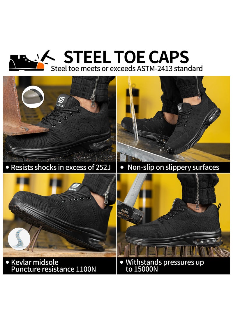 SLIMTA Safety Shoes Men Women Steel Toe Cap Boots Mesh Breathable Lightweight Comfortable Puncture Proof Industrial Factory Work Protective Black Sneakers - pzsku/Z19F67EC42C9E947A8375Z/45/_/1719044314/b3185563-c0ff-466d-a54f-9ede9b96f575