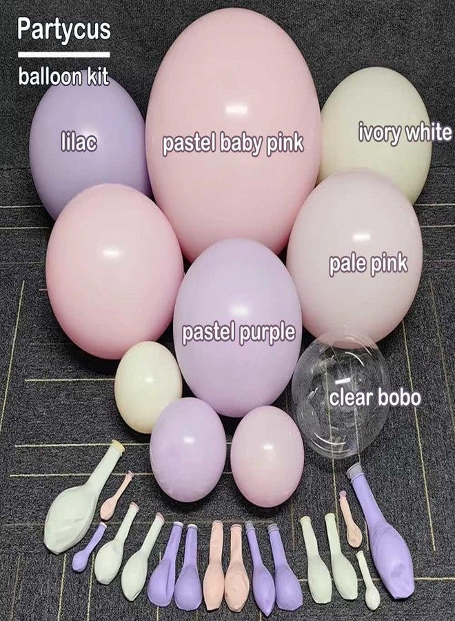 Partycus Pastel Pink Purple Balloon Arch Double Stuffed, Light Pink Lavender Lilac Ivory Balloon Garland Kit with Bobo Latex for Baby Shower Bridal Wedding Princess Birthday Valentines Party Decoration - Image 3