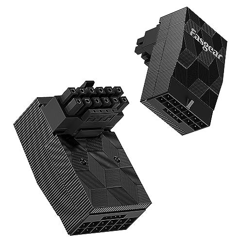 Fasgear 12VHPWR GPU Power Adapter 90 Degree 1 Pack Right Angle PCIe 50 16 124 pin 600W 12v 2x6 Connector for GeForce RTX 3090Ti 4070Ti 4080 4090 5070 Ti 5080 5090 Graphic Card Type B - Image 1