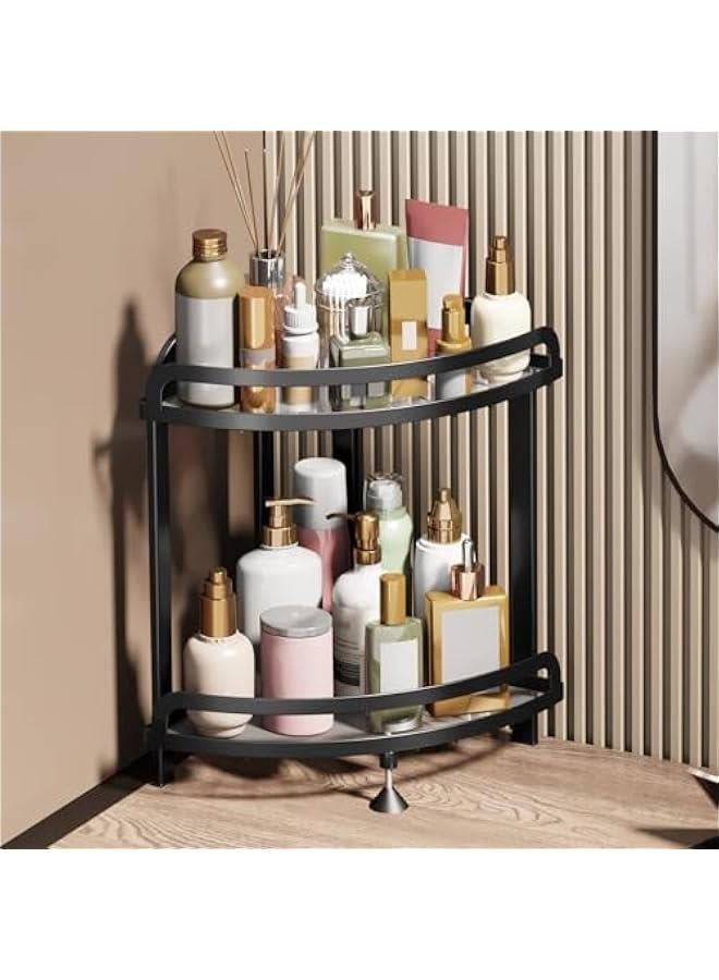 بيوينتي Makeup Organizer for Vanity,2-Tier Bathroom Organizers and Storage Countertop,Ideal for Bathroom Storage, Vanity,Large Skincare, Perfume, Present, and More. (Black) - Image 4