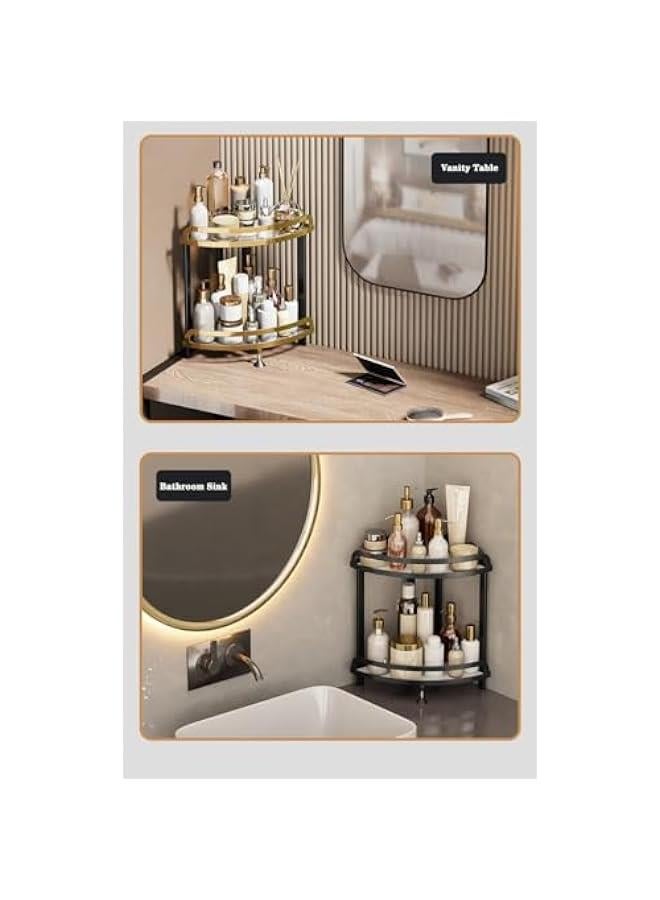 بيوينتي Makeup Organizer for Vanity,2-Tier Bathroom Organizers and Storage Countertop,Ideal for Bathroom Storage, Vanity,Large Skincare, Perfume, Present, and More. (Black) - Image 5