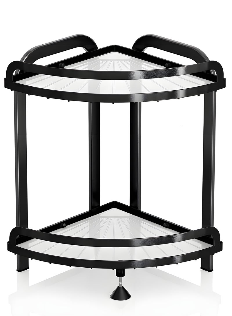 بيوينتي Makeup Organizer for Vanity,2-Tier Bathroom Organizers and Storage Countertop,Ideal for Bathroom Storage, Vanity,Large Skincare, Perfume, Present, and More. (Black) - Image 1