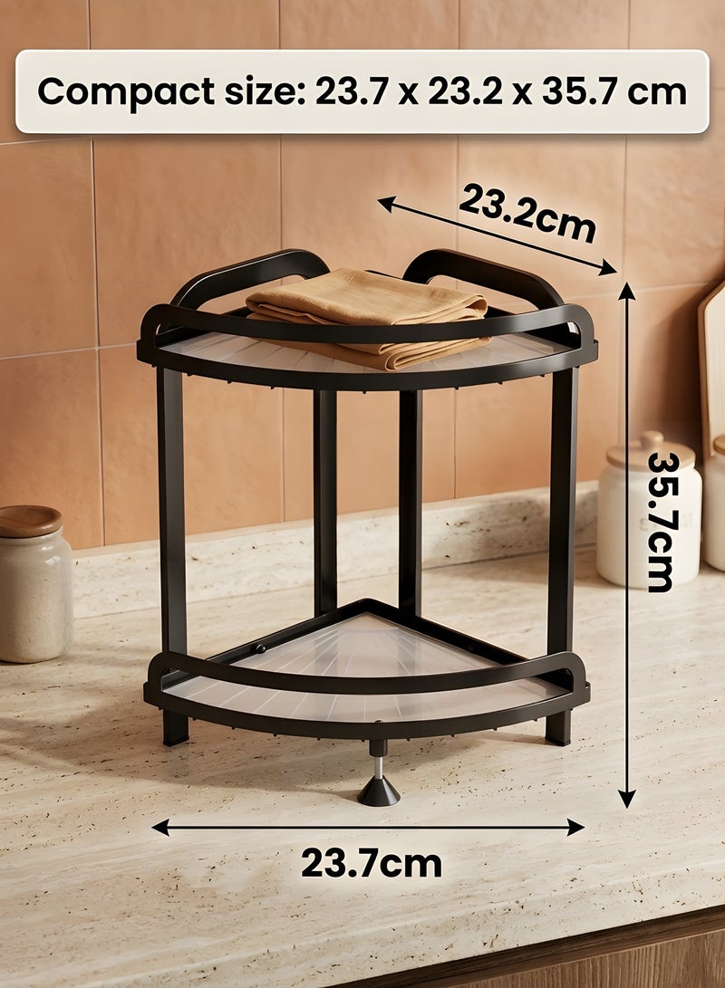 بيوينتي Makeup Organizer for Vanity,2-Tier Bathroom Organizers and Storage Countertop,Ideal for Bathroom Storage, Vanity,Large Skincare, Perfume, Present, and More. (Black) - Image 2