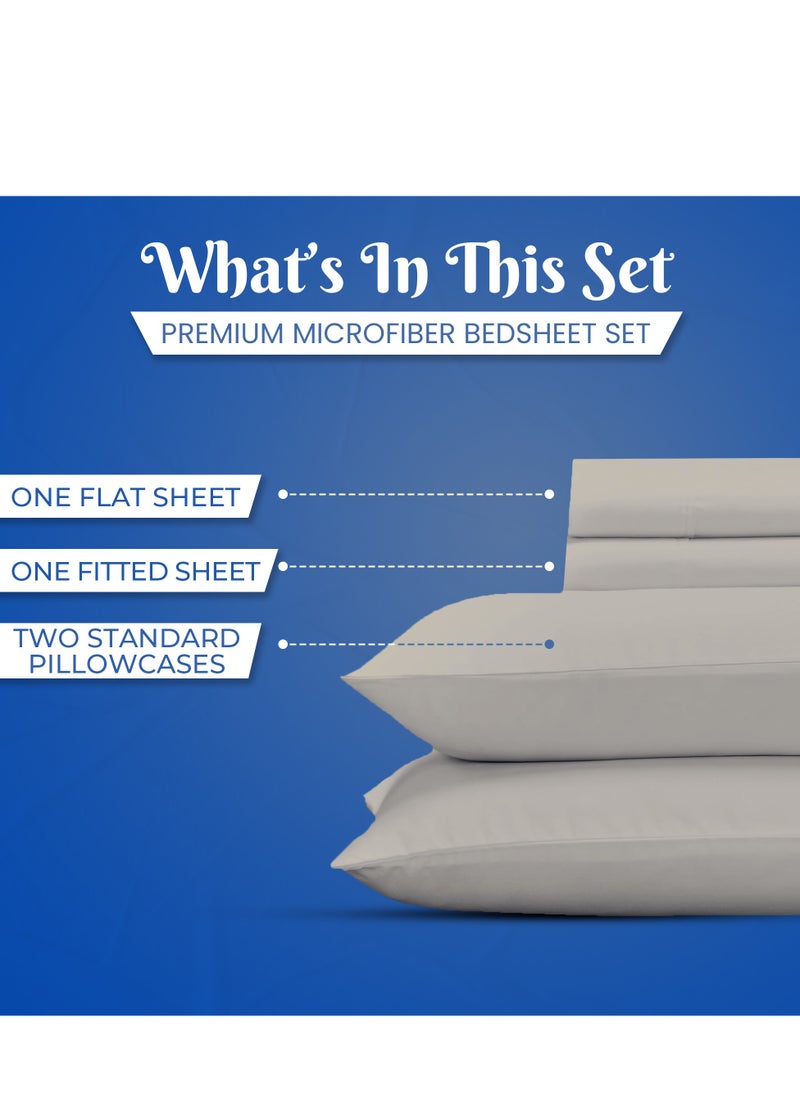 Infinitee Xclusives Premium Beige King Sheets Set - 1800 TC Series 4 Piece Bed Sheets - Soft Brushed Microfiber Fabric - 16 Inches Deep Pockets Sheets Wrinkle Free & Fade Resistant by Infinitee Xclusives  - Image 2