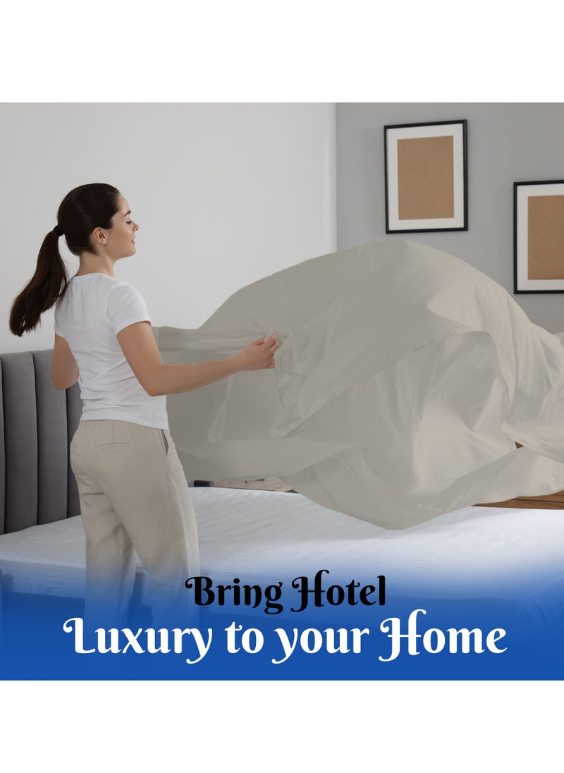 Infinitee Xclusives - Premium Beige King Sheets Set - 1800 TC Series 4 Piece Bed Sheets - Soft Brushed Microfiber Fabric - 16 Inches Deep Pockets Sheets Wrinkle Free & Fade Resistant by Infinitee Xclusives - Image 1