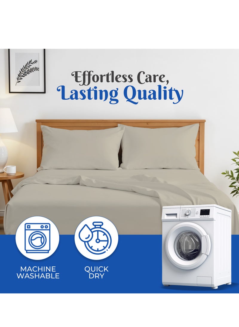 Infinitee Xclusives - Premium Beige King Sheets Set - 1800 TC Series 4 Piece Bed Sheets - Soft Brushed Microfiber Fabric - 16 Inches Deep Pockets Sheets Wrinkle Free & Fade Resistant by Infinitee Xclusives - Image 1