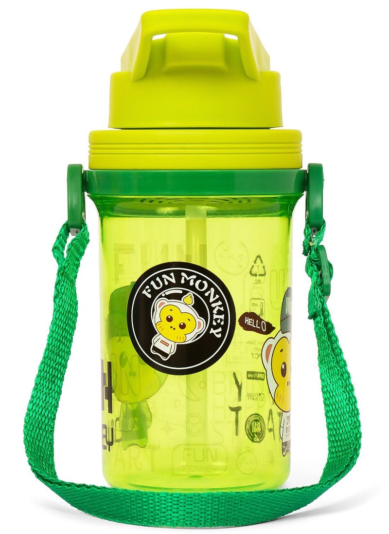 Eazy Kids Eazy Kids Water Bottle 500ml wt Straw - Green  - Image 1