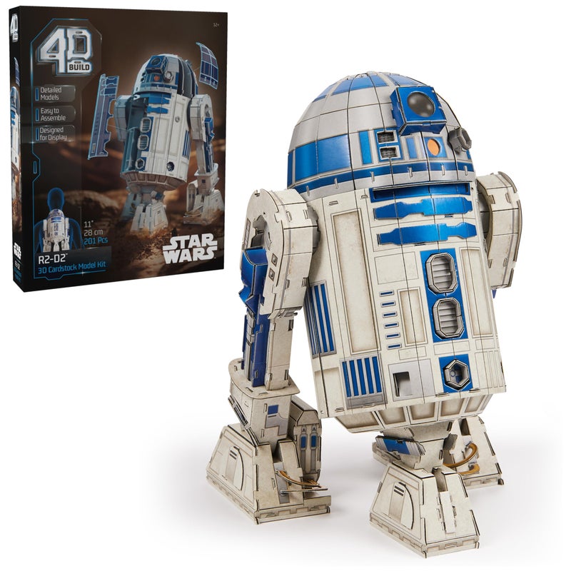 4D Build Star Wars R2-D2 Cardstock 3D Model Kit, Star Wars Gifts, Toys Desk DÃ©cor for Fans & Collectors, 201 Pieces, 3D Puzzles, Gift Ideas for Ages 12 & Up - Image 1