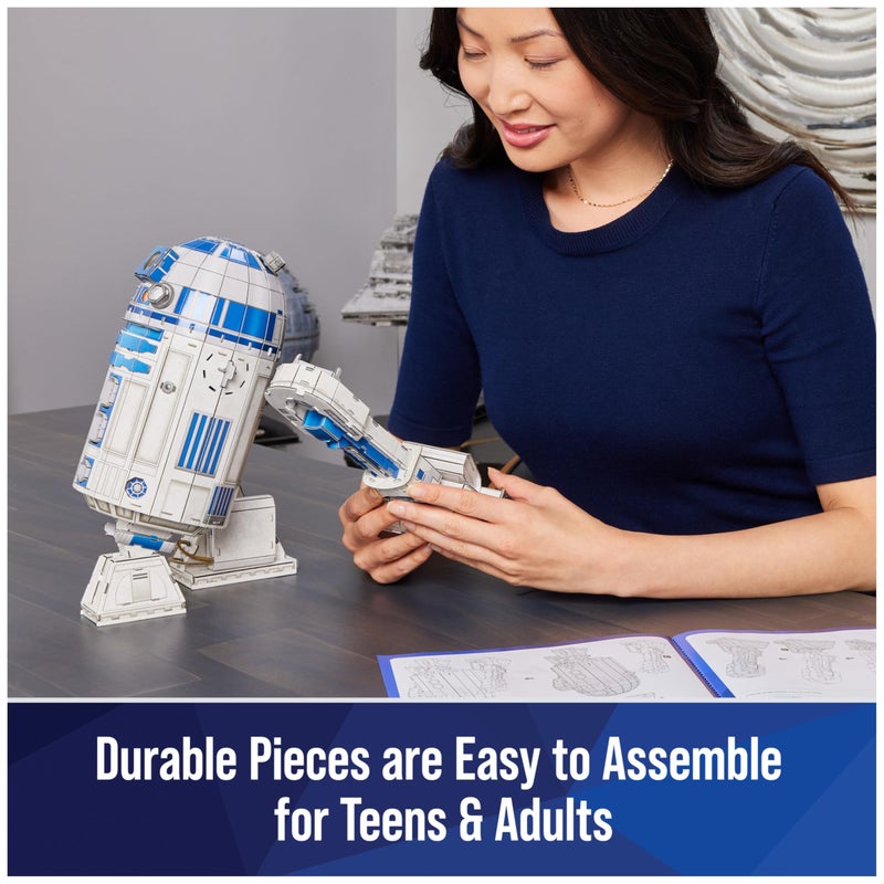 4D Build Star Wars R2-D2 Cardstock 3D Model Kit, Star Wars Gifts, Toys Desk DÃ©cor for Fans & Collectors, 201 Pieces, 3D Puzzles, Gift Ideas for Ages 12 & Up - Image 3