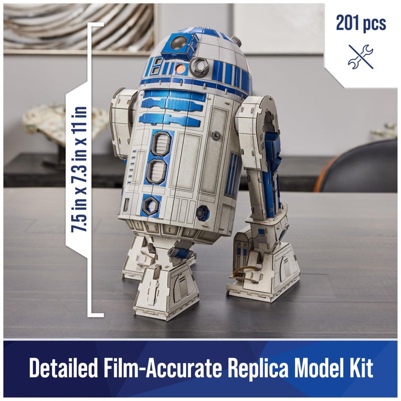 4D Build Star Wars R2-D2 Cardstock 3D Model Kit, Star Wars Gifts, Toys Desk DÃ©cor for Fans & Collectors, 201 Pieces, 3D Puzzles, Gift Ideas for Ages 12 & Up - Image 2