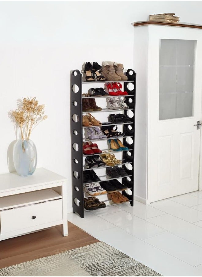 Black 10-layer shoe rack to store your stylish shoes - pzsku/Z19F6AFD81418A127C7E3Z/45/_/1724196484/24586fb4-3825-4dad-8a10-346b33c186ee