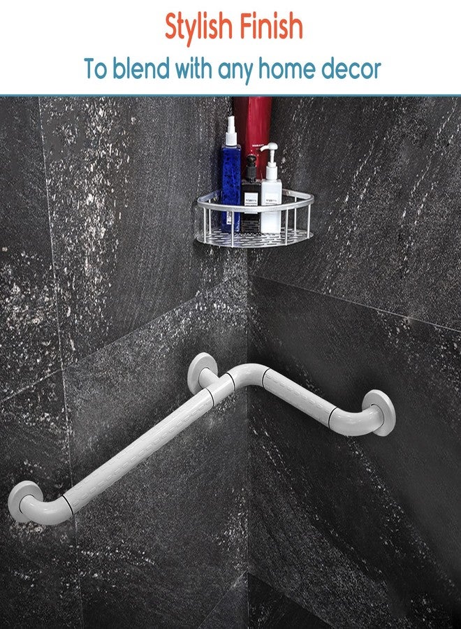 KosmoCare Stainless Steel 90° with Anti-Slip Nylon Grip Grab Bar, Wall Mounted Safety L Shaped Grab Bar for Bathroom | Grab Bars for Toilet Senior Citizens | Toilet Grab bar for Elderly (600 x 350mm) - Image 3