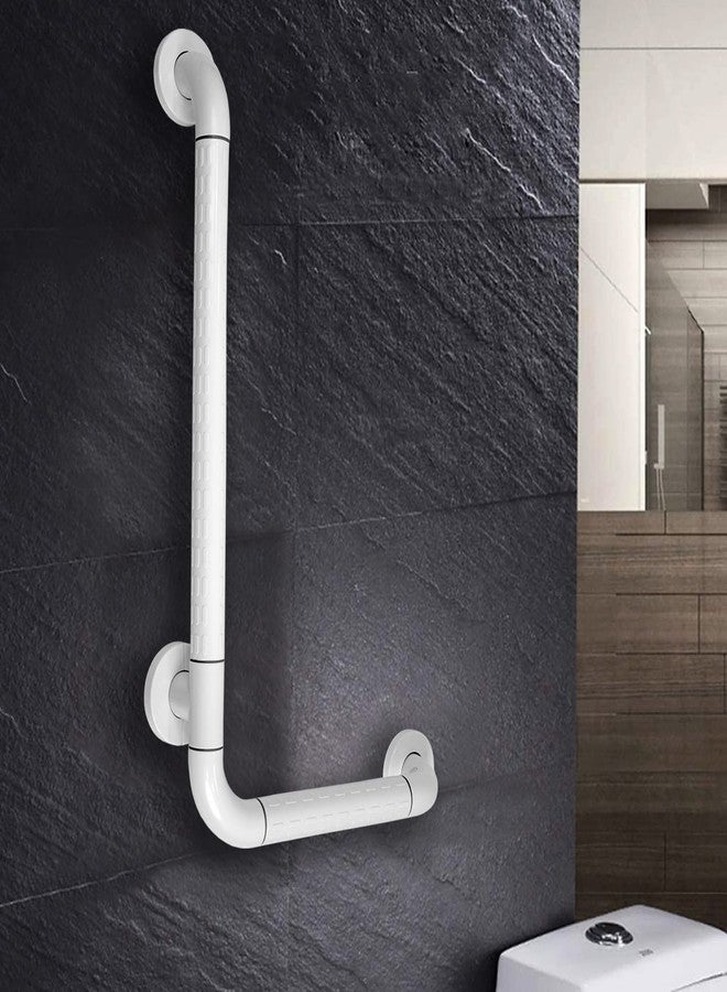 KosmoCare Stainless Steel 90° with Anti-Slip Nylon Grip Grab Bar, Wall Mounted Safety L Shaped Grab Bar for Bathroom | Grab Bars for Toilet Senior Citizens | Toilet Grab bar for Elderly (600 x 350mm) - Image 1