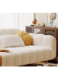Comfynest Living Room Sofa A modern sofa with Italian design Velvet Upholstery Double soft sofa legs (White)  - Image 3