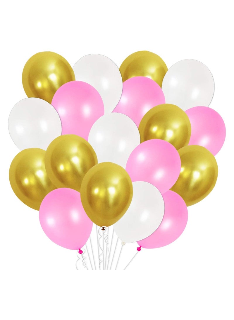 Highland 51 Piece Pink Gold White Balloons for Birthday Baby Shower Wedding Party Decorations 