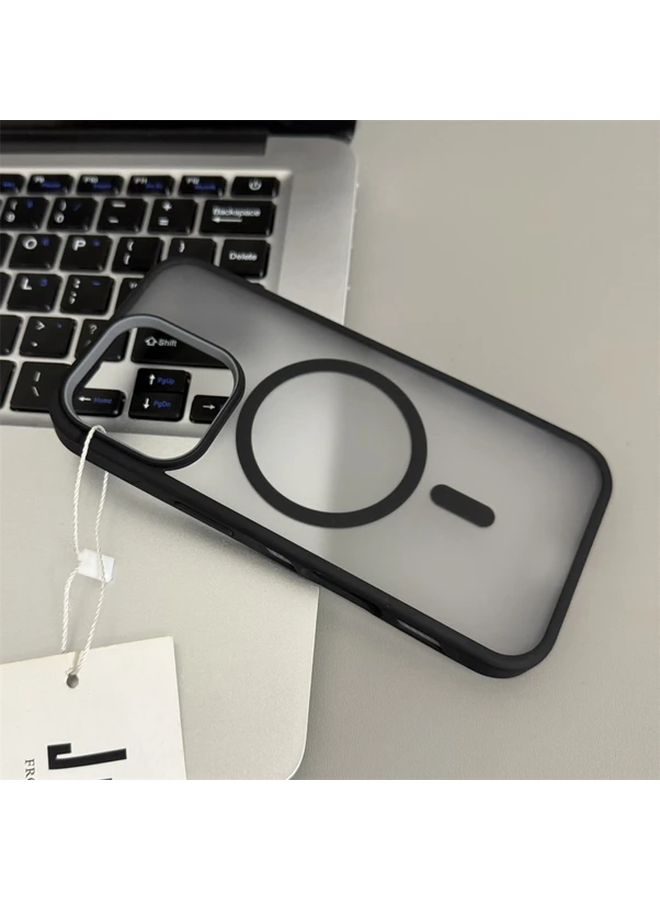 غطاء هاتف ممتاز مطفي باللون الرمادي مغناطيسي لجهاز iPhone 15 مع ظهر شفاف ودعم الشحن اللاسلكي - Image 5
