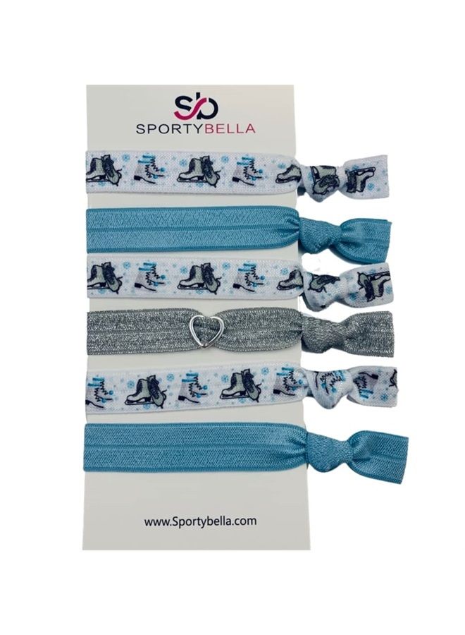 Infinity Collection Figure Skating Hair Accessories, Figure Skating Hair Ties, No Crease Ice Skating Hair Elastics Set