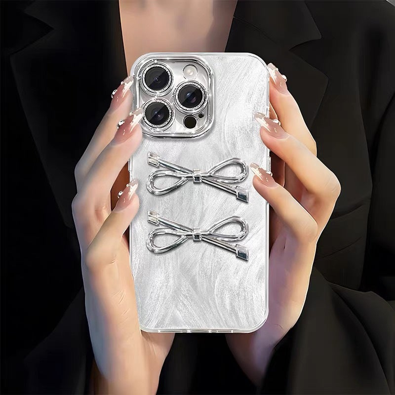 All-Inclusive Anti-Fall Bow Phone Case Suitable for Iphone17Promax Puppy Pendant Apple 16 Lanyard Crossbody - Image 2