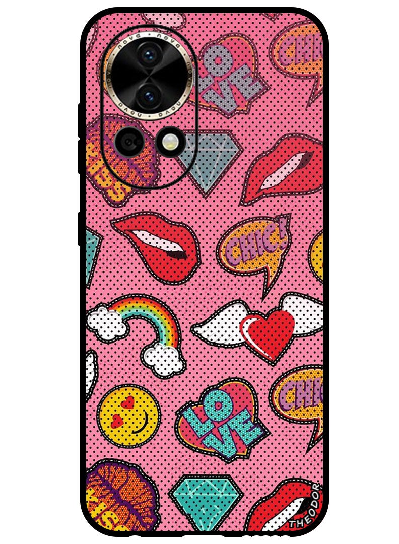 Theodor Protective Case Anti Scratch Shock Proof Bumper Cover For Huawei Nova 12 Love Signs - Image 1