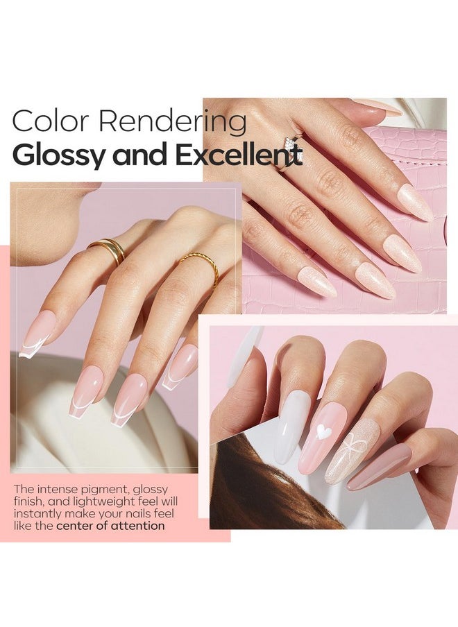 modelones - Modelones Dip Powder Nail Kit, 4 Colors Nude Pink Glitter Dipping Starter Set with Liquid and Complete Accessories for French Nails Art Salon DIY at Home Manicure - Image 1