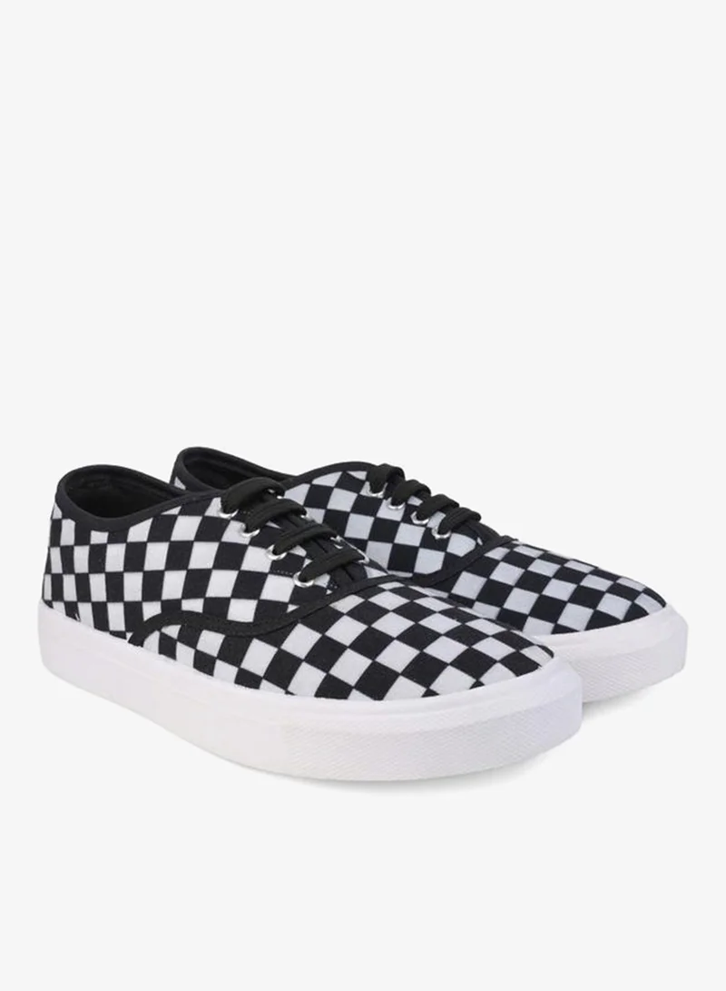 Styli Styli Checkerboard Canvas Lace Up Sneakers