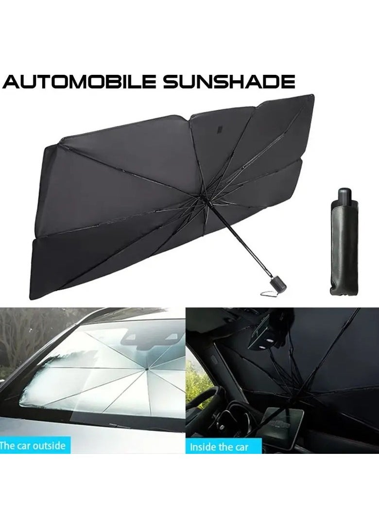 Pretocter Car Shade, 2pcs Front and Rear Windshield Sunshade ,Umbrella Shaped Car Sun Viso  - Image 3