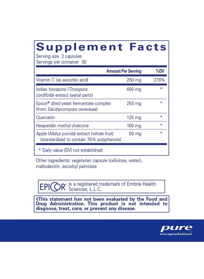 Pure Encapsulations أليريسنتشالز ؛ مكمل غذائي مضاد للحساسية لدعم استجابة المناعة الصحية ووظيفة الأنف ؛ 60 كبسولة - Image 3